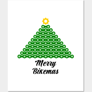 Cycling Christmas Tree (White Background) Posters and Art